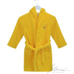 Памучен детски халат за баня - Жълт